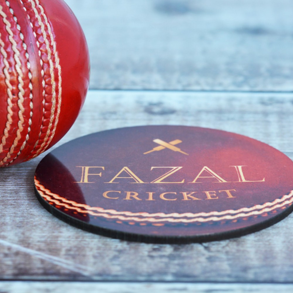 Personalised cricket ball Coaster